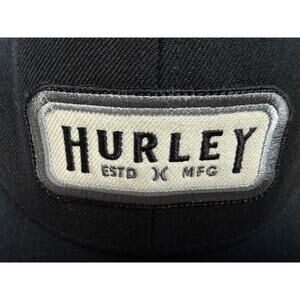 Hurley Shiner Trucker Hat Black Gray Mesh Snapback Adjustable Surf Skate Cap